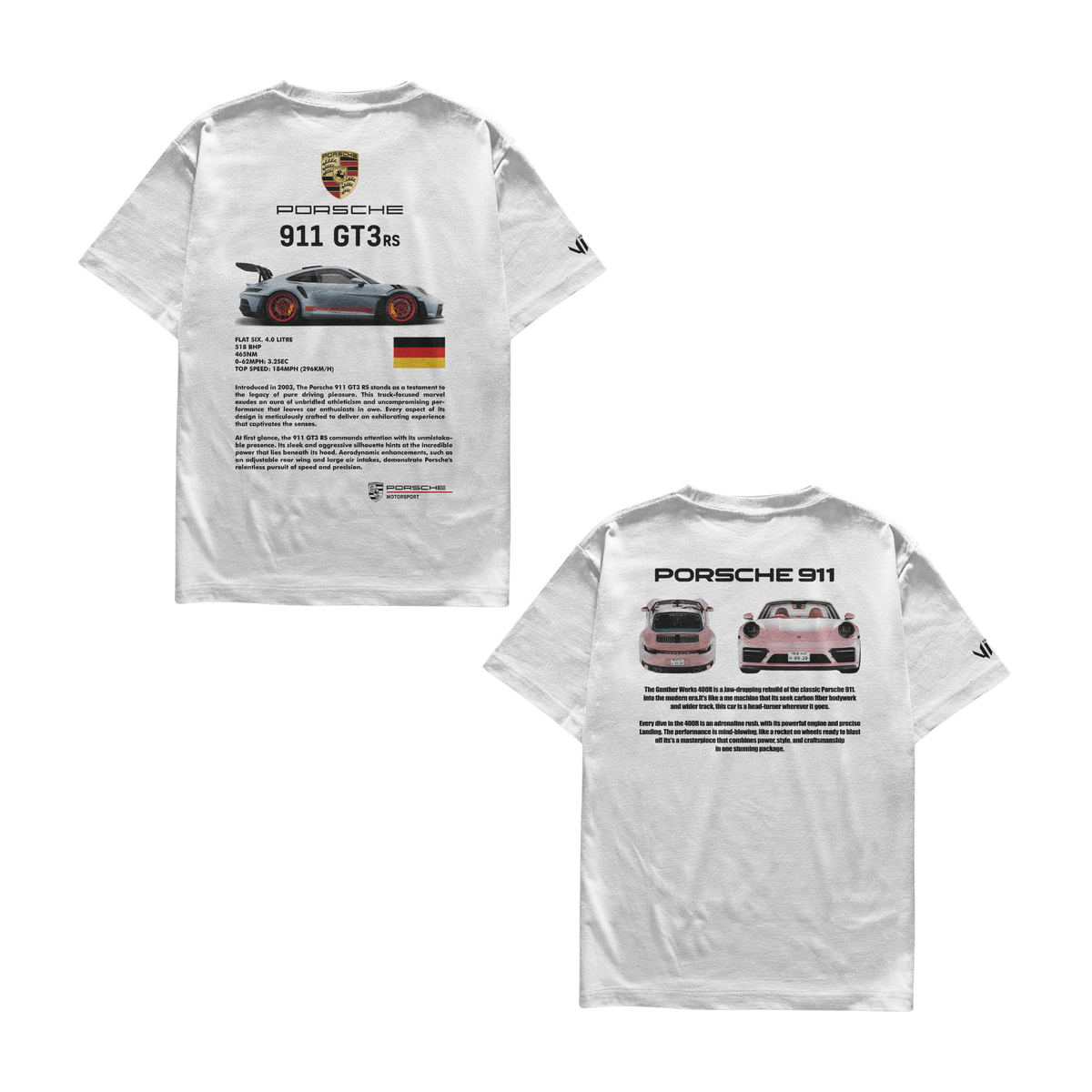 Camiseta Porsche 911 e Porsche 911 Pink Casal
