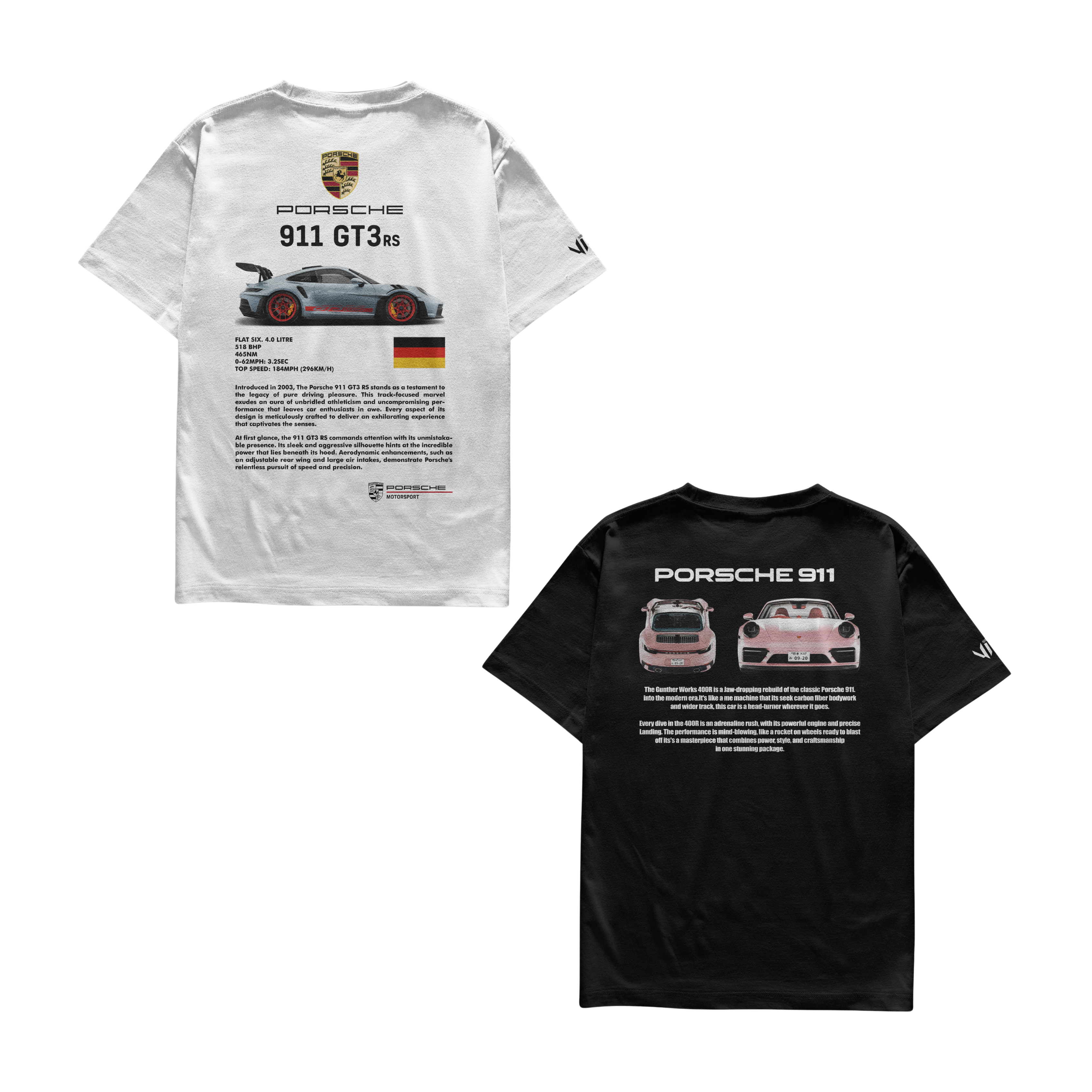 Camisetas Porsche 911 e Porsche VS Pink