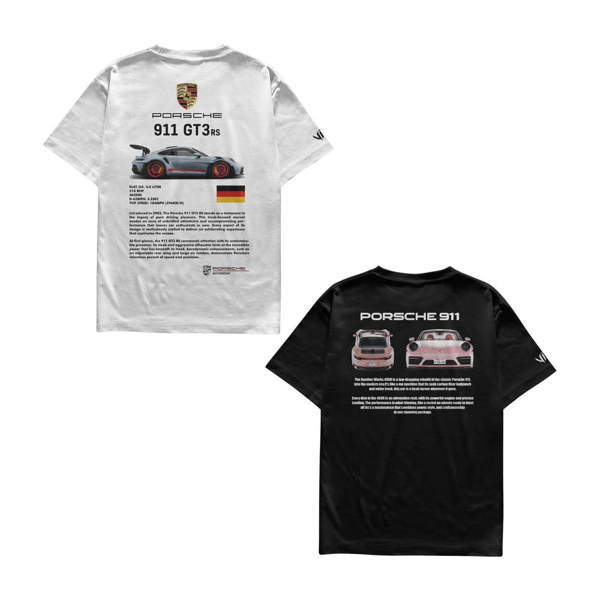 Camiseta Porsche 911 e Porsche 911 Pink Casal