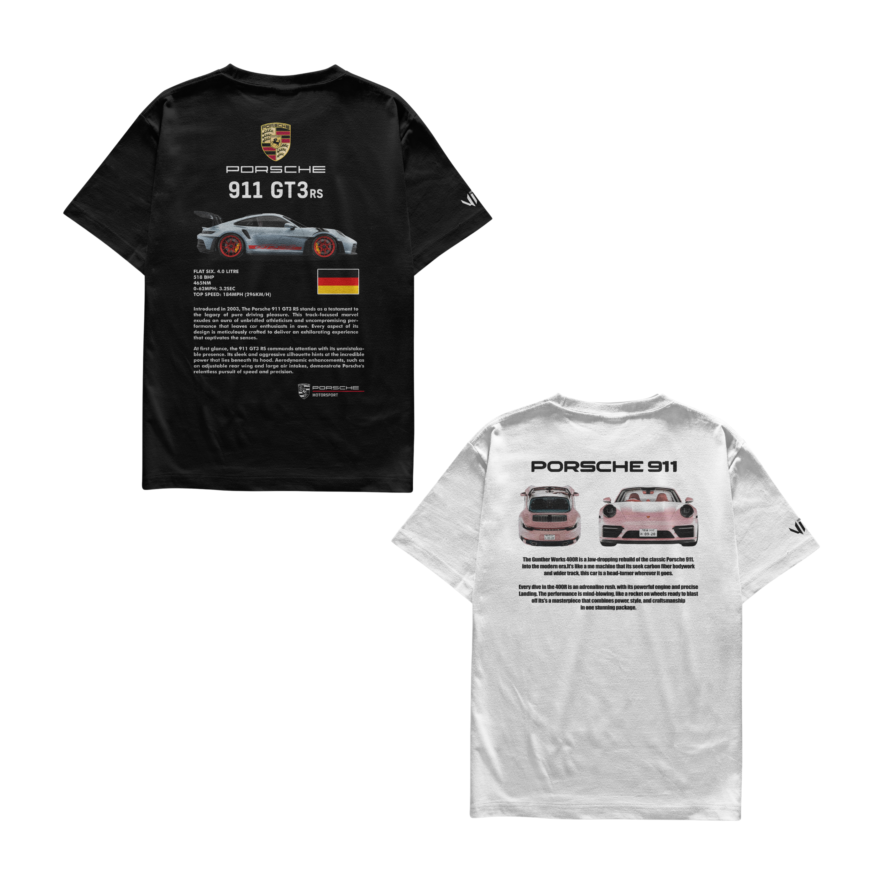 Camisetas Porsche 911 e Porsche VS Pink
