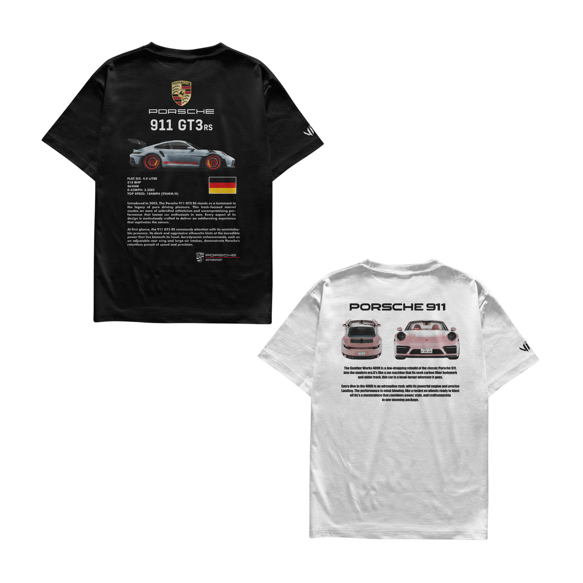 Camiseta Porsche 911 e Porsche 911 Pink Casal