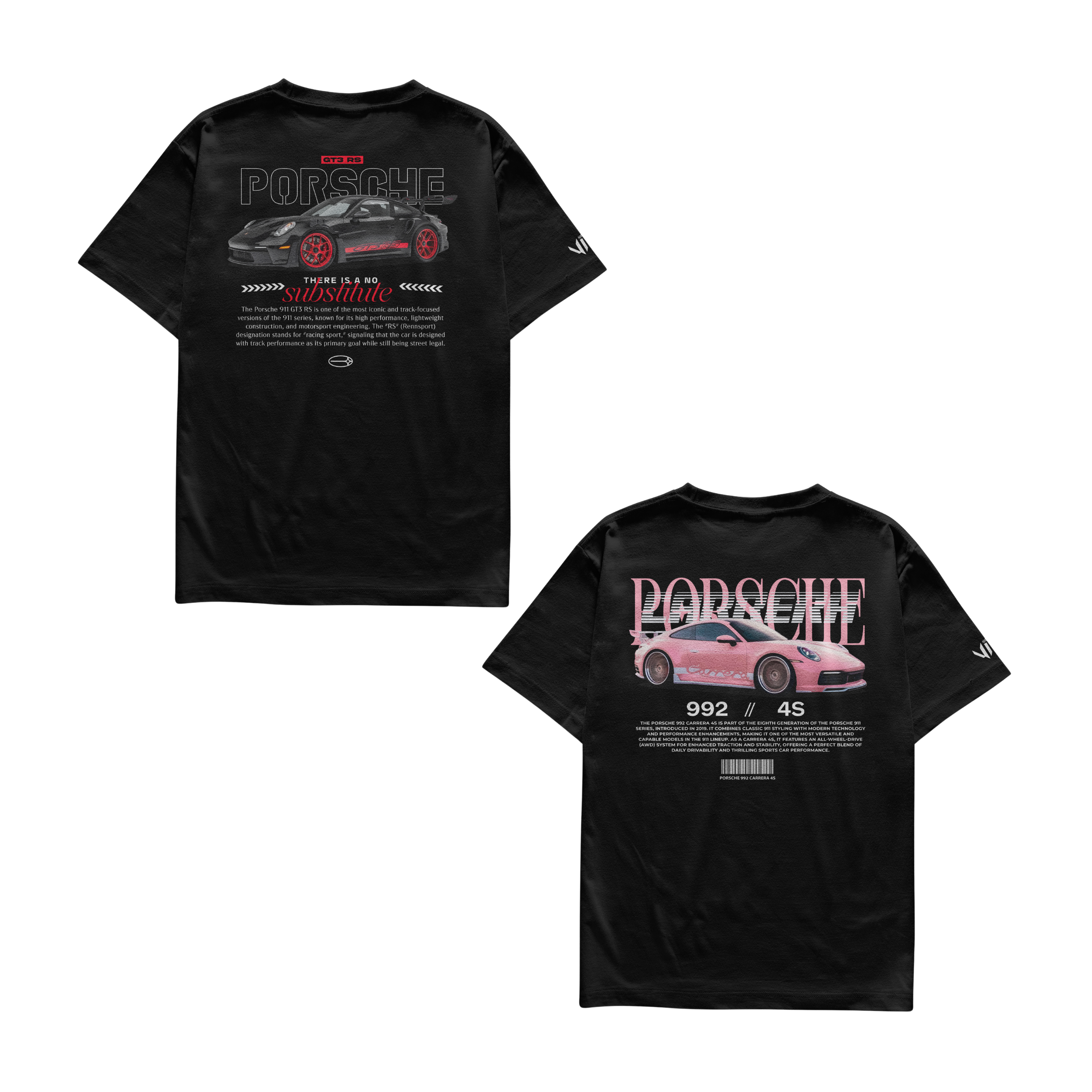 Camiseta Porsche Black e Porsche Pink Casal