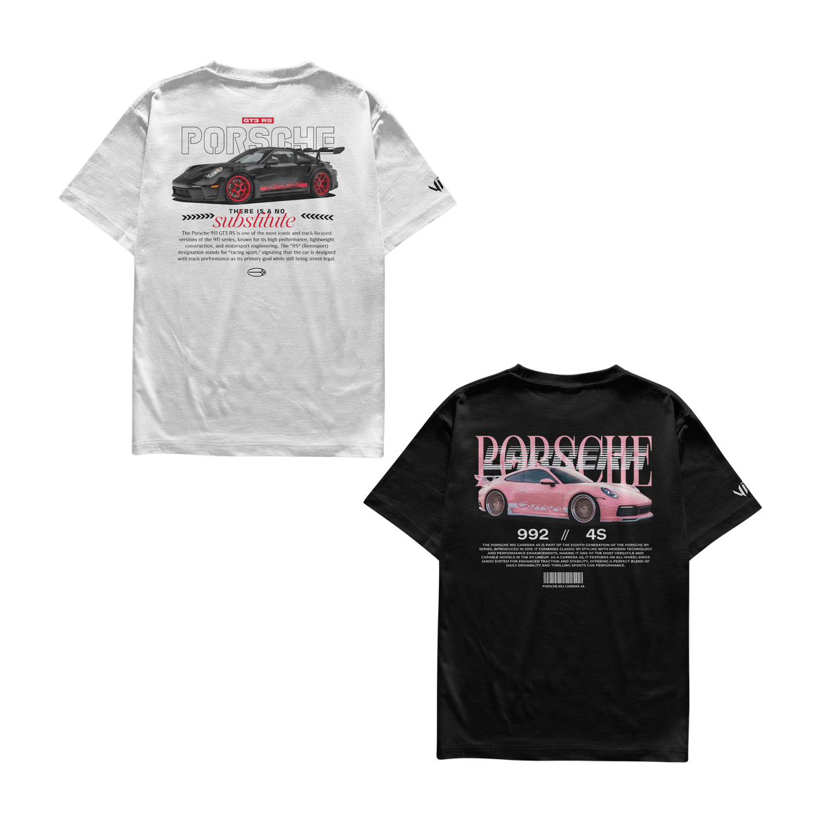 Camiseta Porsche Black e Porsche Pink Casal