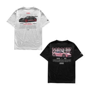 Camiseta Porsche Black e Porsche Pink Casal