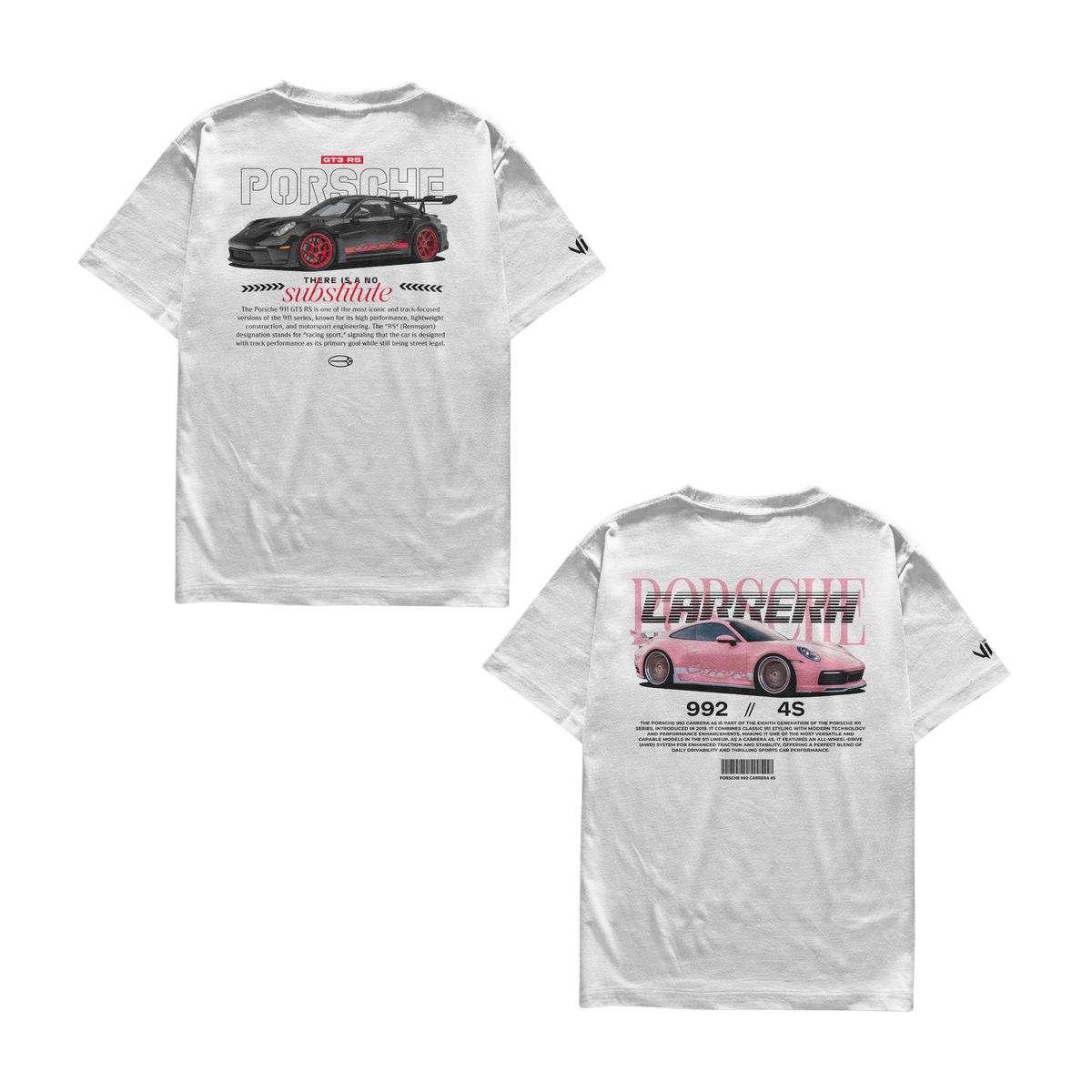 Camiseta Porsche Black e Porsche Pink Casal