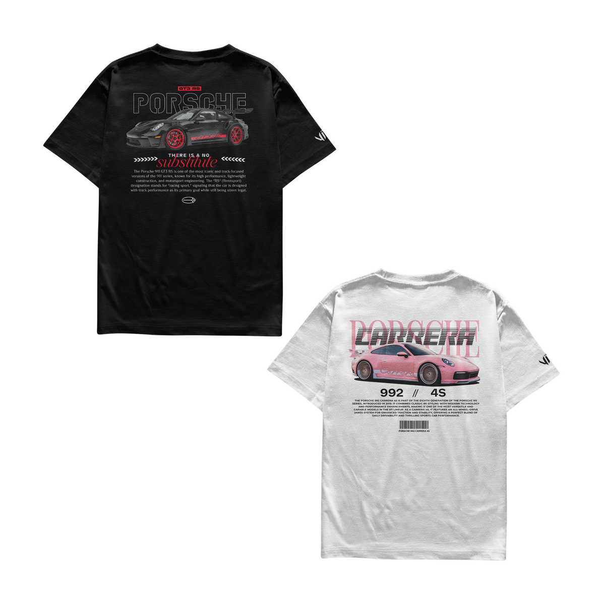 Camiseta Porsche Black e Porsche Pink Casal
