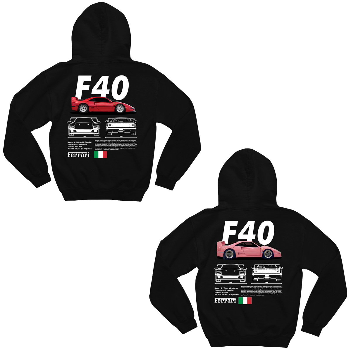 Moletom Ferrari F40 e Ferrari F40 Pink Casal