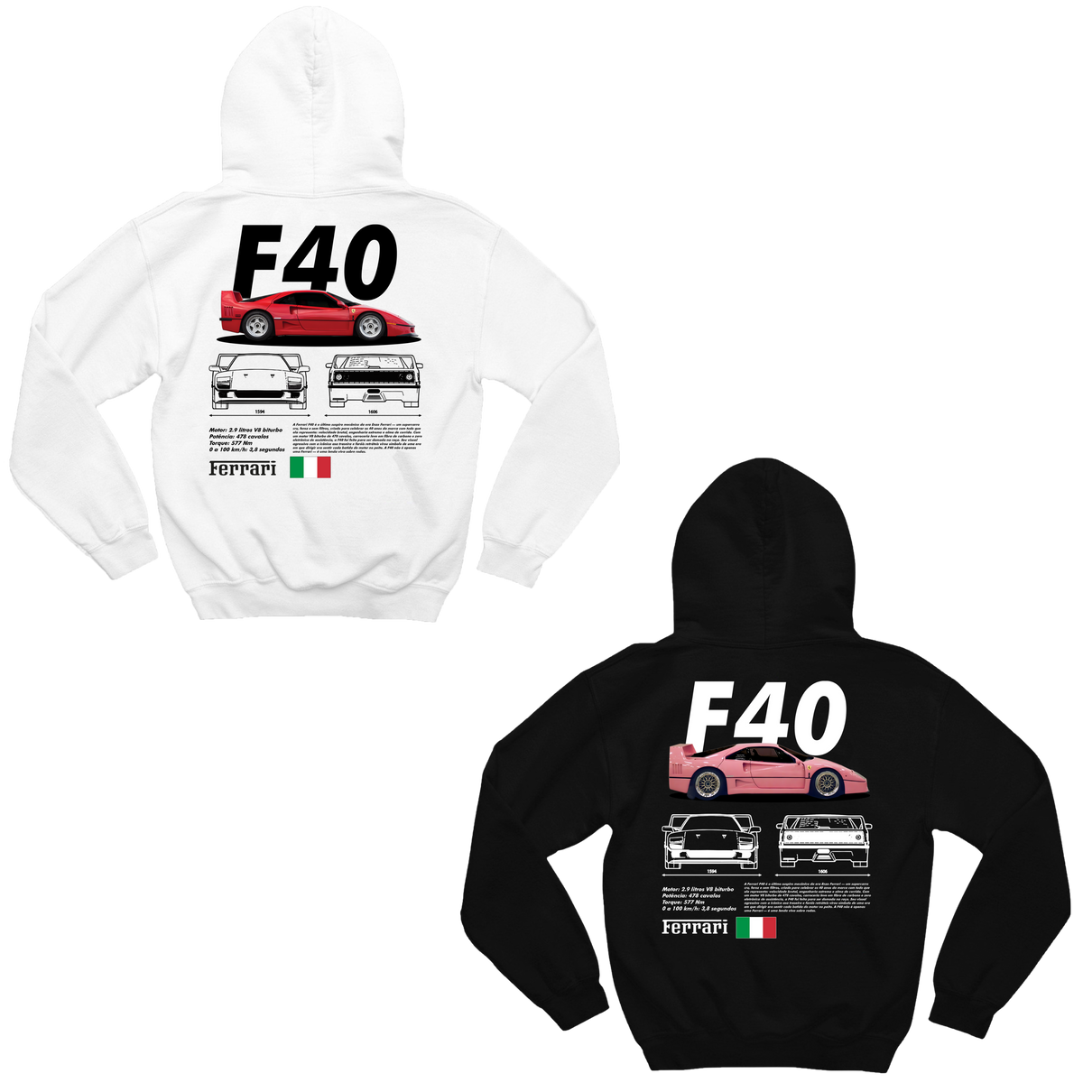 Moletom Ferrari F40 e Ferrari F40 Pink Casal