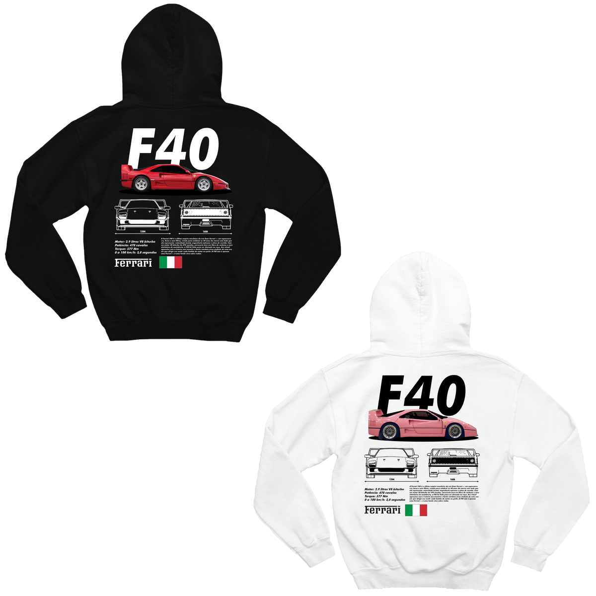 Moletom Ferrari F40 e Ferrari F40 Pink Casal