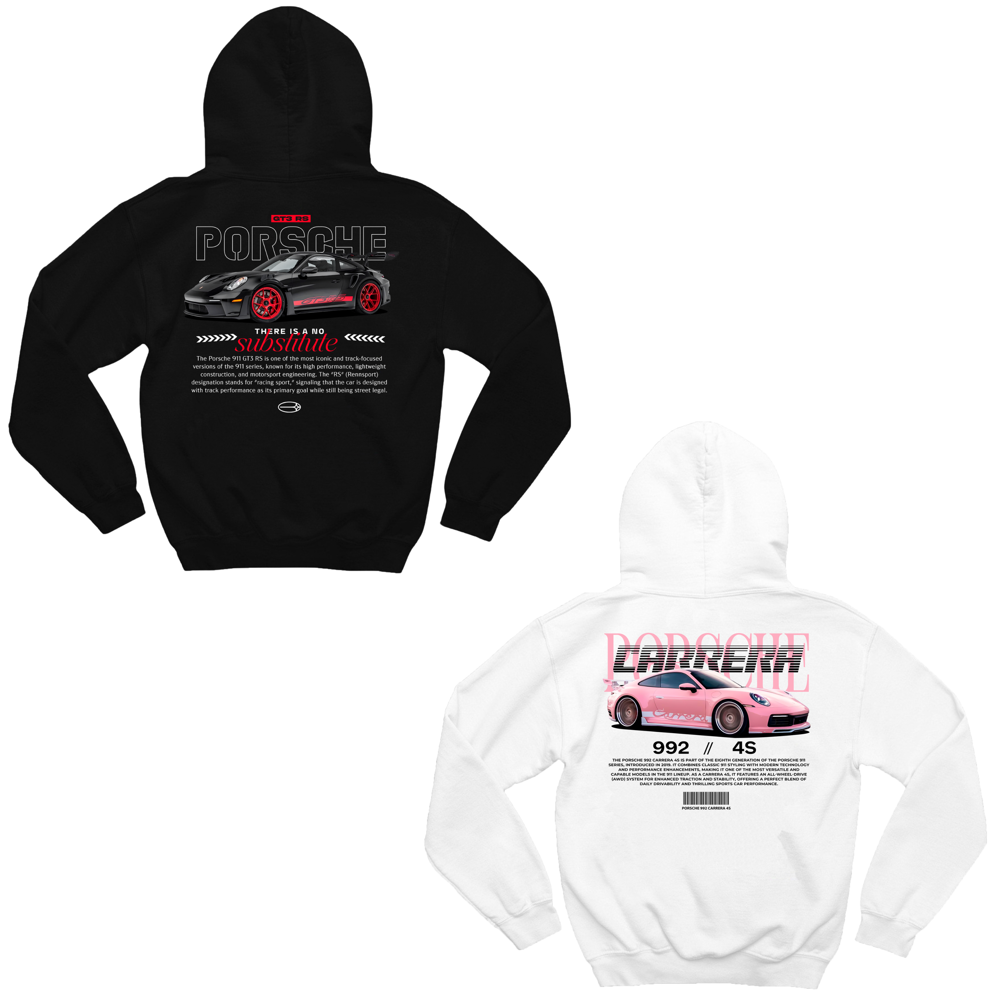 Moletom Casal Porsche Black e Porsche Pink Casal