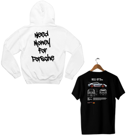 Moletom Need Money For Porsche + Camiseta Porsche