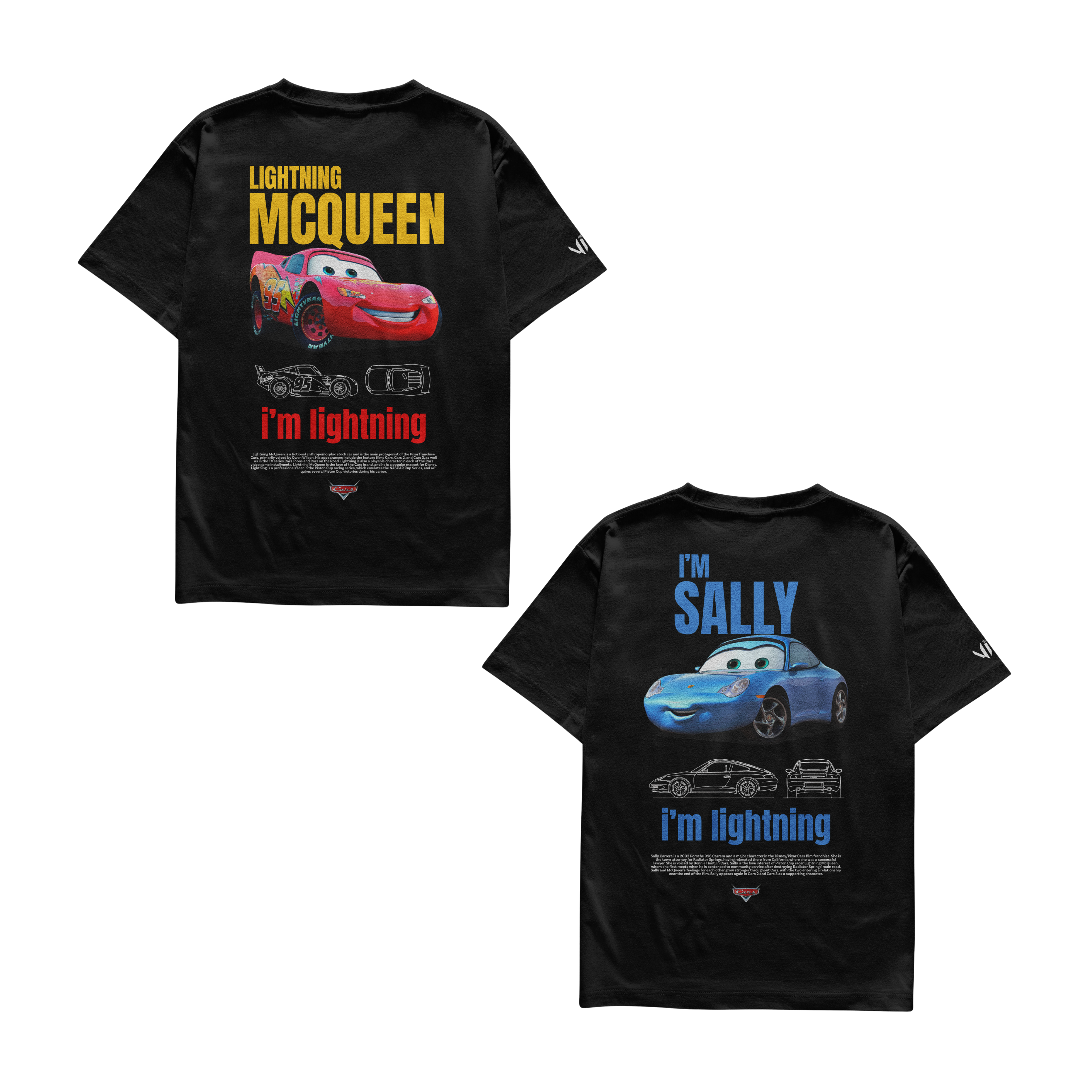 Camisetas Mcqueen e Sally