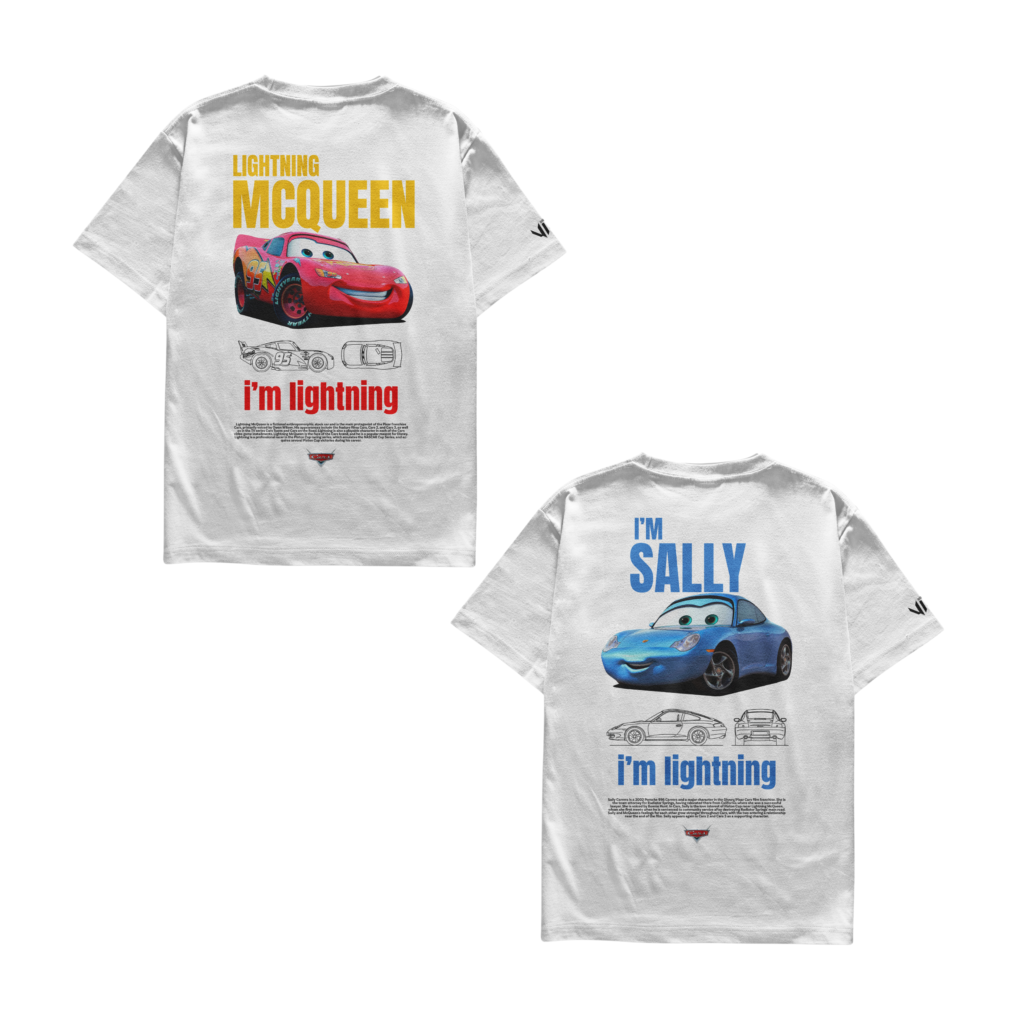 Camisetas Mcqueen e Sally