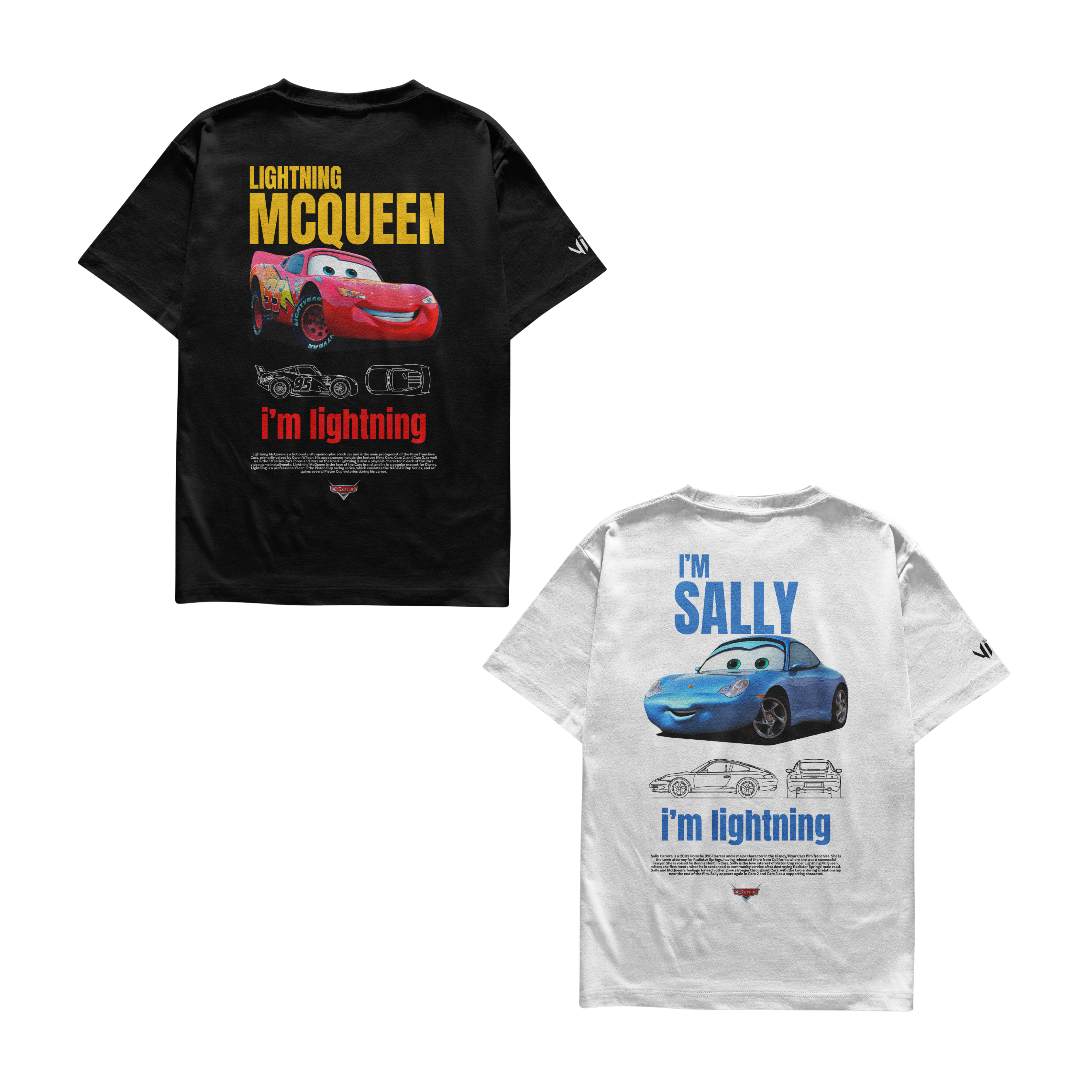 Camisetas Mcqueen e Sally