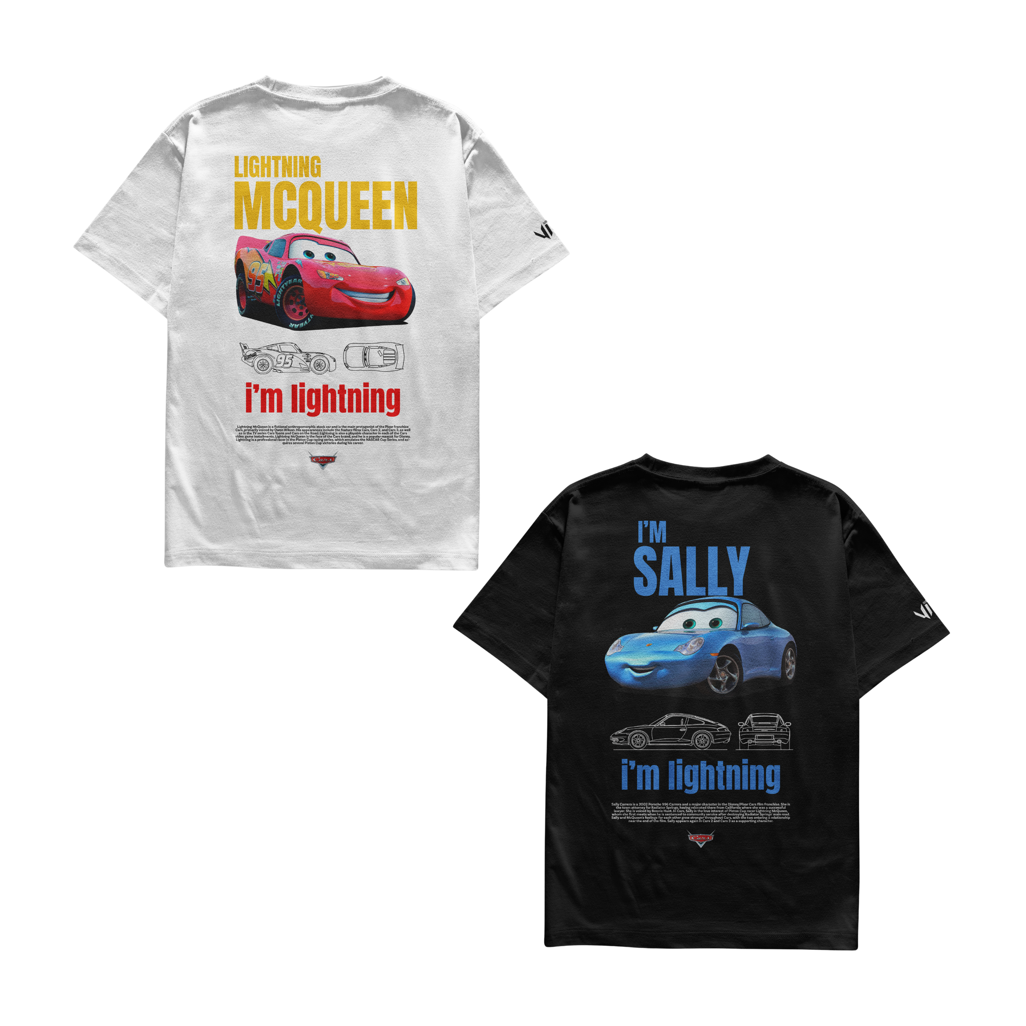 Camisetas Mcqueen e Sally