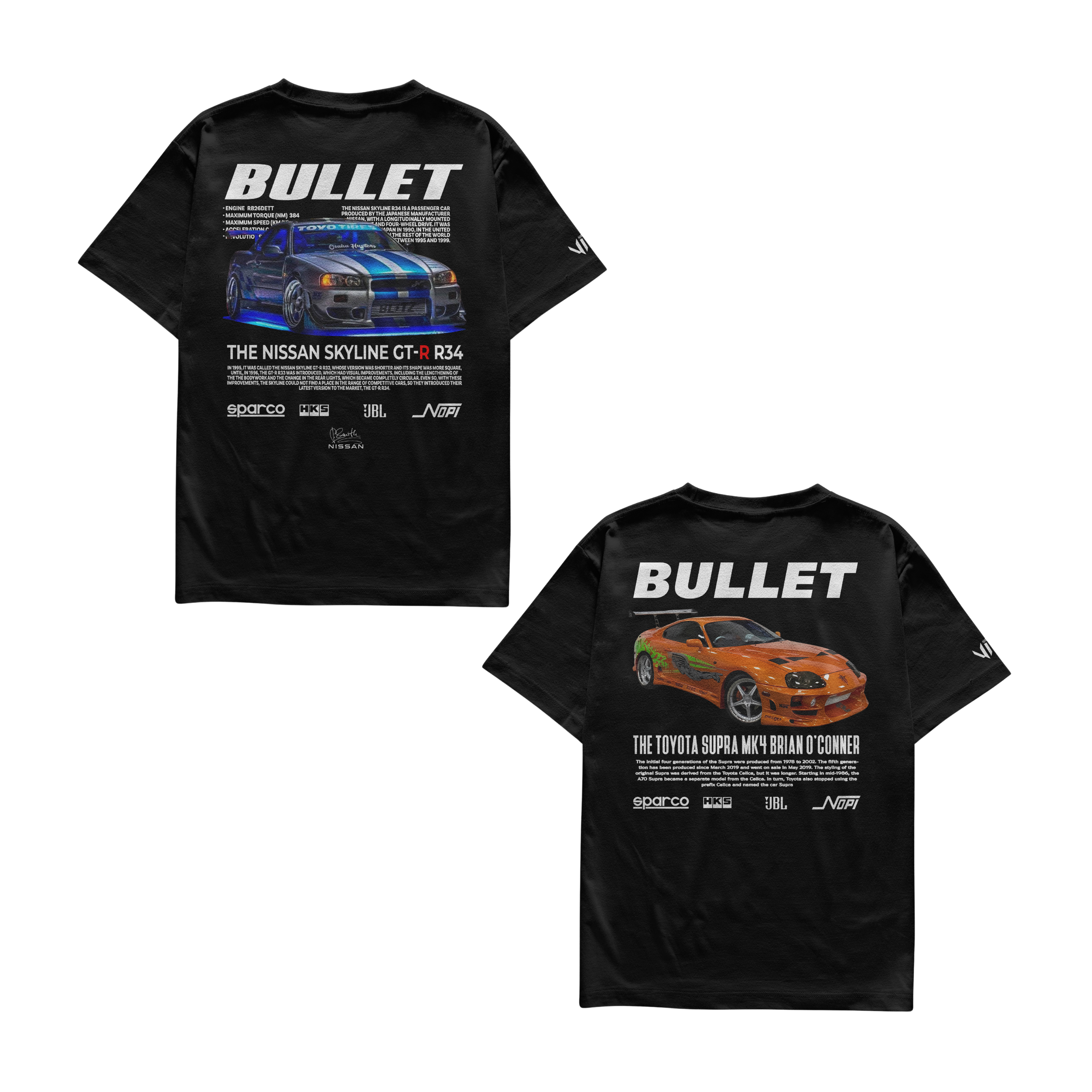 Camiseta Bullet Skyline e Bullet Supra