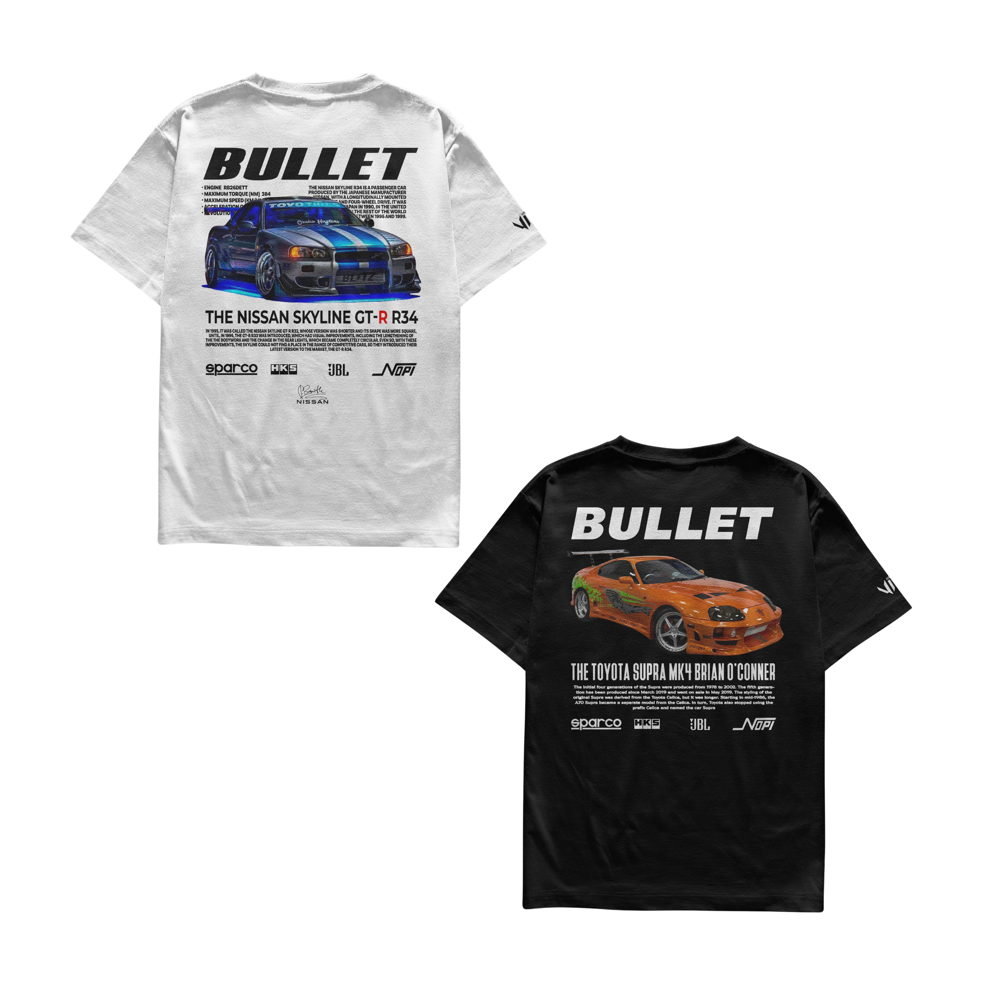 Camiseta Bullet Skyline e Bullet Supra