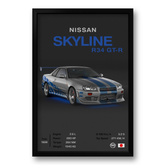 Quadro Nissan Skyline R34 40x60cm