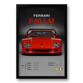 Quadro Ferrari F40 LM - 40x60cm