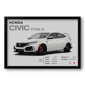 Quadro Honda Civic Type R 60x40cm