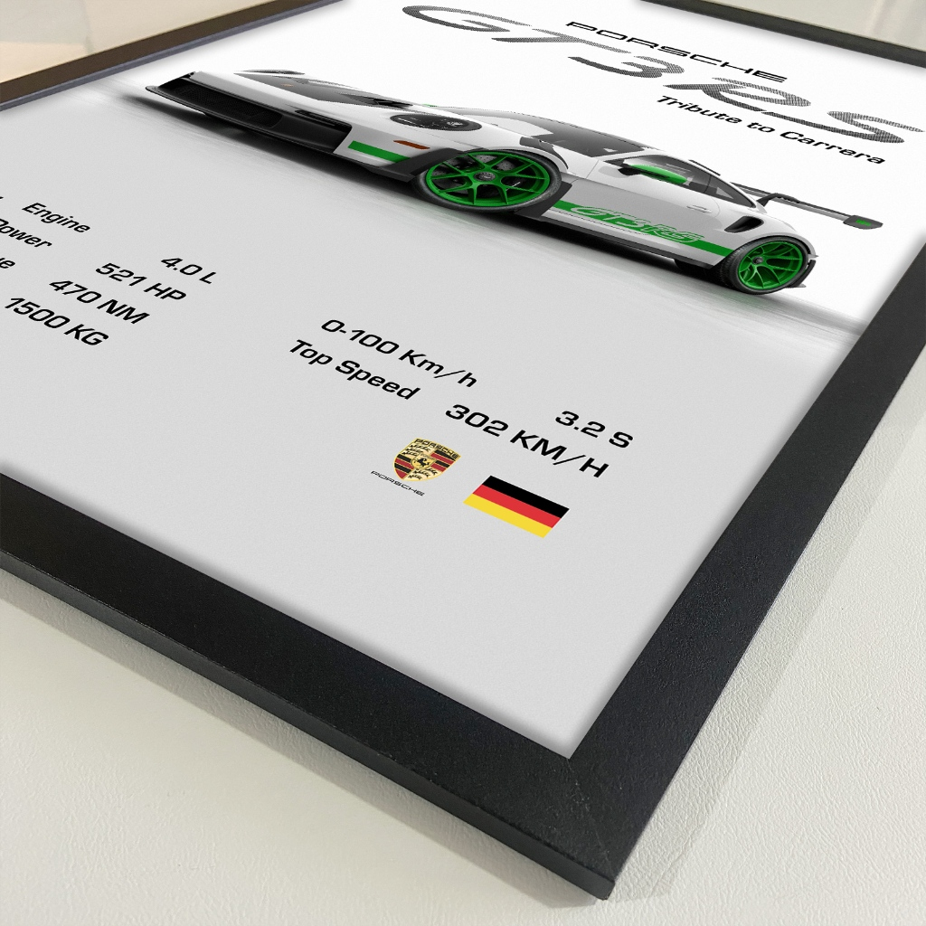 Porsche 911 GT3 RS Tribute RS 40x60cm Canvas Print