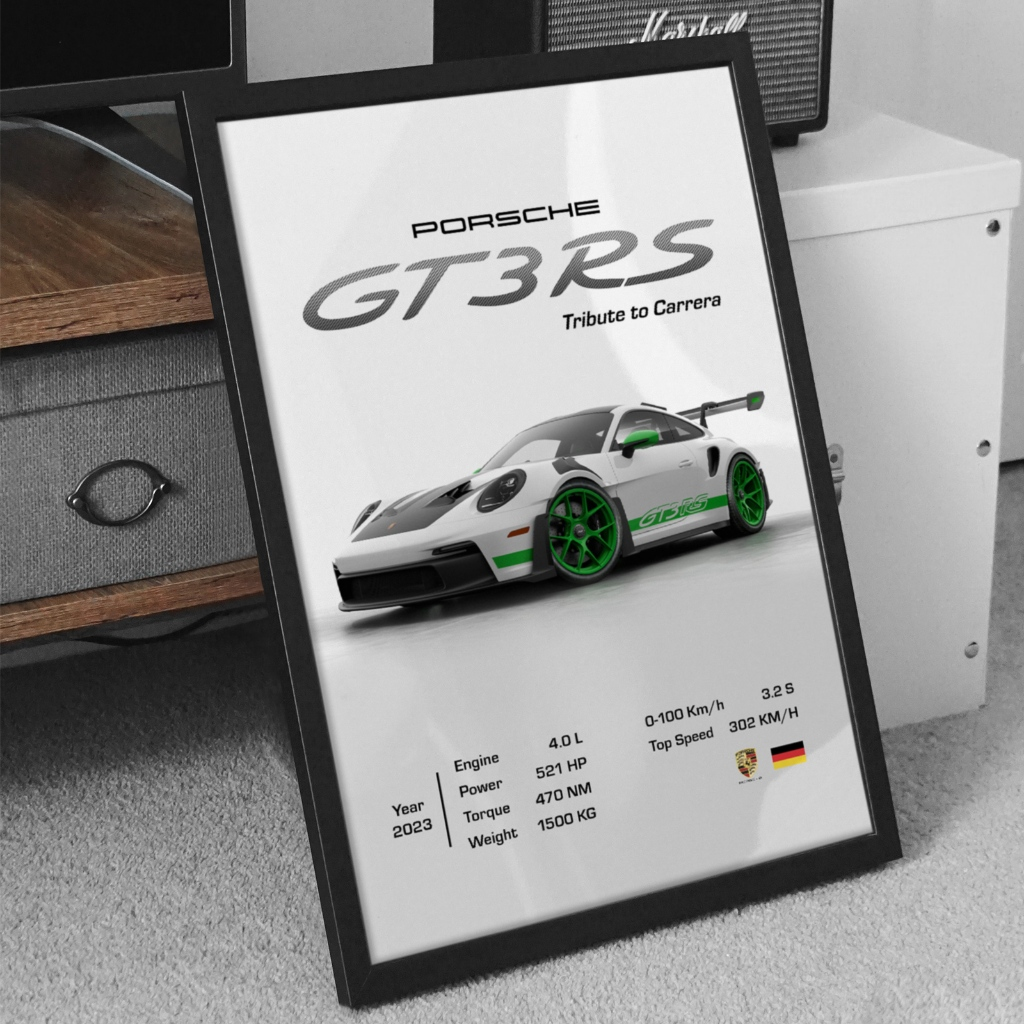 Porsche 911 GT3 RS Tribute RS 40x60cm Canvas Print